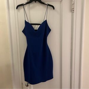 Elegant Blue Spaghetti Strap Dress